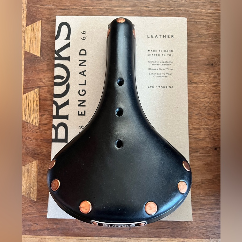 Brooks Black Leather Saddle with Copper Rivets